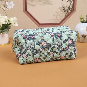 Sac de maquillage matelassé en coton personnalisé, sac de voyage pour cosmétiques, fermeture éclair, sac de rangement pour maquillage portable pour femmes - Product Image 4