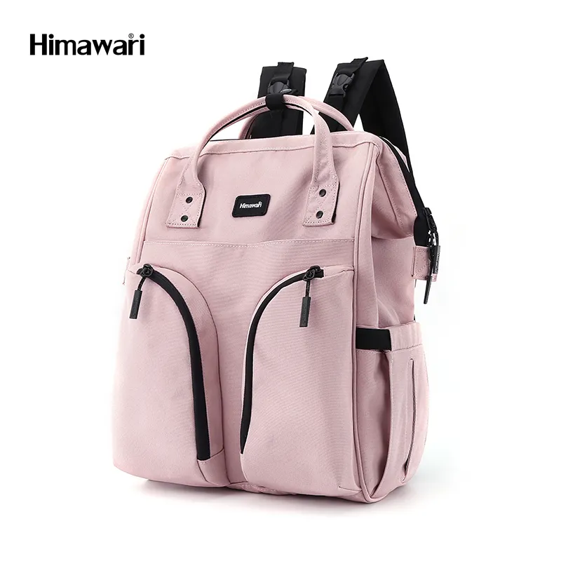 Himawari 2024 1208 thiết kế mới tã Ba lô màu hồng không thấm nước xác ướp túi móc để xe đẩy công suất lớn bé túi cho mẹ