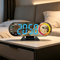 AIKS AK-3827LW Desktop Farbbildschirm Magic LED Digitalanzeige Spiegel Elektronische Leuchtende Farbwechsel Wohnzimmer Geräuschlose Uhr