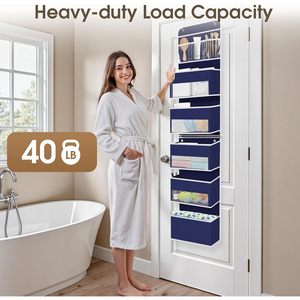 6 Tier Over The Door Organizer Hanging <b>Storage</b> With Clear Window Large Capacity <b>For</b> Bedroom Bathroom Closet <b>Kitchen</b> - Product Image 5