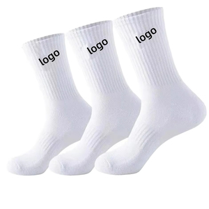 Custom Logo Sport White <b>Socks</b> for Men – Black Letter <b>Running</b> Custom Basketball <b>Socks</b> for Athletic Training - Product Image 1