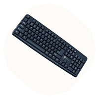 Clavier d'Ordinateur Filaire Ergonomique de Bureau Fabriqué en Chine, Disponible en Langues d'Étiquette Russe/Arabe/Français/Espagnol/Allemand/Ourdou