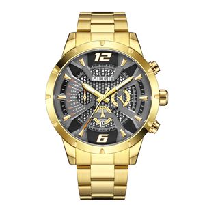 Megir 2221g <span class=keywords><strong>montre</strong></span> d'affaires de luxe à quartz <span class=keywords><strong>pour</strong></span> hommes <span class=keywords><strong>bracelet</strong></span> en acier inoxydable <span class=keywords><strong>montre</strong></span> de marque à mouvement <span class=keywords><strong>Seiko</strong></span> non mécanique - Product Image 4