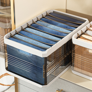 Clothing Organizer Pants <b>Storage</b> Box Rectangle Transparent <b>Drawer</b> Wardrobe Home Use - Product Image 4