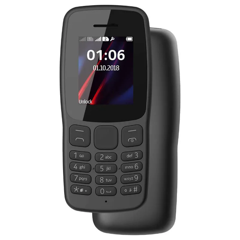 106 téléphone portable GSM double carte SIM 1.8 pouces OEM clavier barre de téléphone fonction téléphone pour personnes âgées