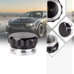 Tapa de radiador de 1,5, 2 y 2,5 pulgadas, ajuste universal, aluminio negro con sello para reemplazo del sistema de refrigeración del motor del coche - Product Image 2