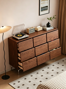 Modern Solid Wood 4-Drawer <b>Chest</b> Cabinet with Slab Door Design for Living Room <b>Storage</b> - Product Image 3