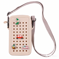 Sac bandoulière mini en silicone Chinfai avec fermeture éclair et compartiment intérieur, design mignon et tendance pour téléphone portable, idéal comme cadeau