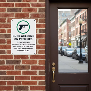 Panneau de bienvenue personnalisé de haute qualité en aluminium antirouille de 7 x 10 pouces pour <span class=keywords><strong>les</strong></span> <span class=keywords><strong>lieux</strong></span> où <span class=keywords><strong>les</strong></span> armes sont autorisées - Product Image 6