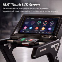 Tapis roulant intelligent commercial QS-V8 avec écran LED de 18,5 pouces, moteur AC de 6,0 CV, inclinaison de 0 à 18 %, vitesse de 20 km/h