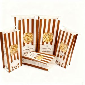 Hot Sale Brown Kraft Paper <b>Bag</b> With Window Square Bottom Food Grade Eco-Friendly Recyclable for Popcorn and Food <b>Packing</b> - Product Image 4
