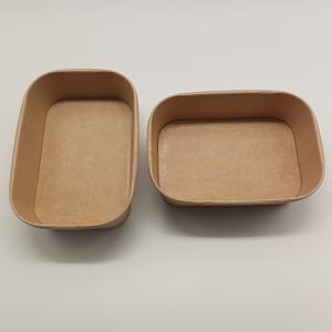 Tazón Rectangular Desechable de Papel para Ensaladas de 1000 ml con Tapas, Contenedor de Alimentos con Logotipo Personalizado - Product Image 2