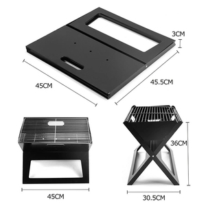 Barbecue portable 45 cm, mini barbecue <span class=keywords><strong>au</strong></span> charbon de bois pour extérieur, intégré/sur pied, pour table - Product Image 4