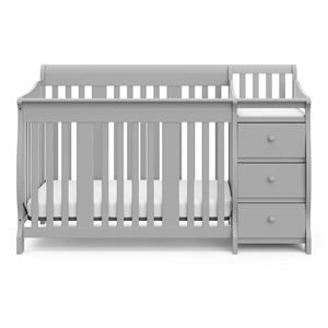 Cuna Convertible 5 en 1 con <span class=keywords><strong>Cambiador</strong></span>, Compatible con Colchón de Cuna Estándar, Se Convierte en Cama para Niños Pequeños - Product Image 2