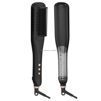 Catokan Rambut Portable untuk Penggunaan di Rumah, Steamer, Pelurus Rambut, Sikat Pelurus Kecantikan, Catokan Rambut Elektrik untuk Perjalanan, Alat Penata Rambut Keriting