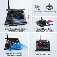 Pantalla táctil 7 ''Monitor de grabadora DVR inalámbrico 4CH energía Solar Cámara IR de respaldo magnético para Camper/camión/enganche/remolque/Autobús