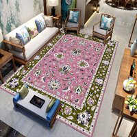 Tapis de salon de luxe en polyester, style bohème floral, fabriqué à la machine, antidérapant, couleurs et motifs personnalisables