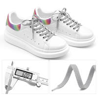 Lacets de chaussures tissés monocouche haute densité, larges et fins, pour la course et les chaussures décontractées, couleur et logo personnalisés, vente en gros en vrac, qualité professionnelle