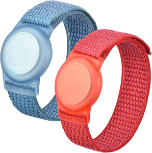 TITUO - Funda de nailon suave personalizada para rastreador GPS <span class=keywords><strong>AirTag</strong></span>, pulsera para niños, compatible, a prueba de golpes, diseño deportivo y moderno - Product Image 1