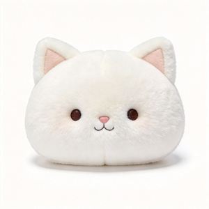2026 New Style White <b>Cat</b> Fluffy <b>Plush</b> Toy Cute Soft <b>Cat</b> Stuffed <b>Plush</b> Pillow with PP Cotton Stuffed Toy Customize Pillow Plushie - Product Image 2