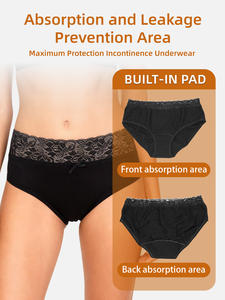 Aidingcare Lot de culottes d'<span class=keywords><strong>incontinence</strong></span> pour femmes Ultra étanches en coton organique Sous-vêtements d'<span class=keywords><strong>incontinence</strong></span> pour femmes - Product Image 2