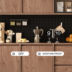 <span class=keywords><strong>Buffet</strong></span> d'appoint autoportant de luxe moderne, meuble de rangement modulaire marron pour cuisine, armoire haute pour garde-manger et organisation des aliments - Product Image 4