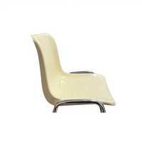 Chaise en plastique moderne empilable avec pieds en acier chromé, chaise pour événements