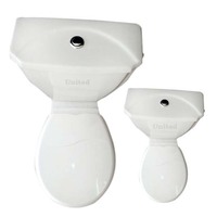 Inodoro de Cerámica Irani de Dos Piezas con Sifón S o P, Sanitario con Sistema de Doble Descarga, Tapa Suave y Bidé