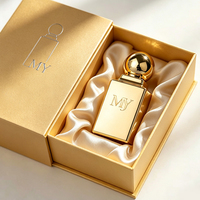 Flacon de parfum en verre électro-plaqué de luxe personnalisé de 50 ml pour emballage de parfum de luxe avec bouchon à bille en ABS