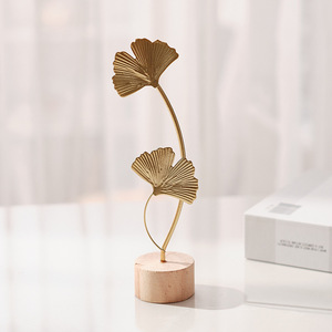 Estilo nórdico moderno sala de estar Escritorio de lujo planta en forma de hoja artesanías de Metal decoración del hogar