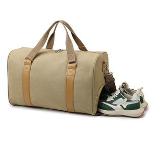 Logo personnalisé à la mode toile <span class=keywords><strong>sac</strong></span> <span class=keywords><strong>de</strong></span> voyage hommes loisirs Sports Portable bagages couleur unie Portable extérieur Gym <span class=keywords><strong>Sport</strong></span> organisateur - Product Image 3