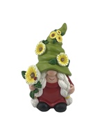Polyrésine nain de jardin Statue printemps été décor à la maison extérieur Statuette résine Souvenir modèle