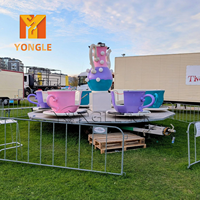 Manège mobile en fibre de verre sur remorque, rotatif, pour tasses de thé et de café, fabriqué en Chine, pour fêtes foraines et parcs d'attractions, à vendre