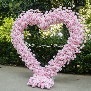 ซุ้มดอกไม้ประดิษฐ์สีชมพู ARCH216 ขอแต่งงานกับคุณ ซุ้มรูปหัวใจสีชมพู ตกแต่งงานขอแต่งงานสุดโรแมนติก - Product Image 1