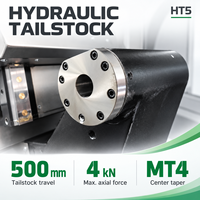 Tour CNC à banc incliné HT5, tourelle hydraulique à 12 stations, 6 broches A2, 4500 tr/min, machine de tournage de métaux avec système Fanuc