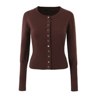 Ensemble pull décontracté pour femme, très populaire, mode automne, couleur unie élégante, 100% polyester, anti-plis