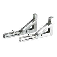 Support d'angle mural en acier inoxydable pour table et banc avec étagère métallique pliable, conception triangulaire durable