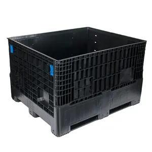 Large Storage Container Heavy Duty Large Hdpe Vented Vegetable Fruits Storage Stackable Foldable Bulk Container With Side Door