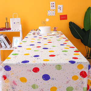 DAMAI Colorful <b>Balloon</b> Disposable Plastic Tablecloth Birthday Party Decor Party Table Decor Supplies Festive Table Accessory - Product Image 2