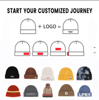 Bonnet tricoté personnalisé avec logo, doublure polaire épaisse, chaud, dégradé, polyvalent, pour l'automne et l'hiver, idéal par temps froid