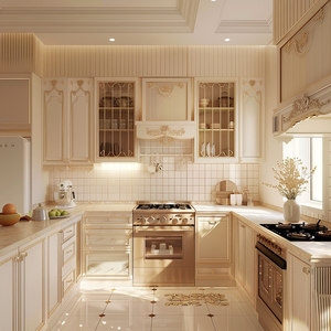 Gabinetes de Cocina de Madera Maciza Blanca, Diseño de <span class=keywords><strong>Isla</strong></span> Abierta, Estilo Rústico Francés Personalizado - Product Image 2