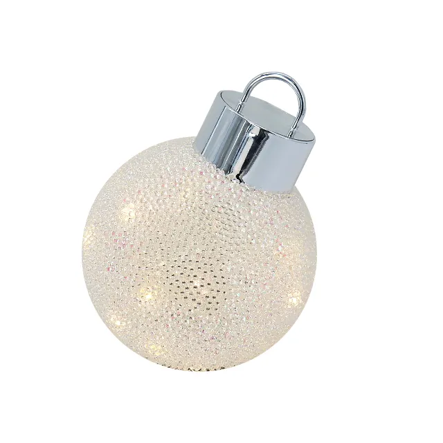 Hot Sale Design Handgemaakte Glitter Led Light Ball Kerstbal Ornamenten Bal Decoraties Onder Kerstboom