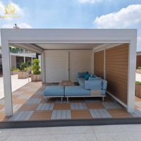 Véranda en verre pliable en aluminium, aucun permis de construction requis pour l'enclos de patio d'une villa