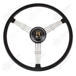 Volante Deportivo <span class=keywords><strong>Vintage</strong></span> de 40 cm (15 3/4 pulgadas) de 3 Radios, Estilo Banjo, de Plástico Negro y Blanco de Alta Calidad, para <span class=keywords><strong>Porsche</strong></span> 356 a B C de 1950-1966 - Product Image 1