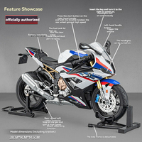 Nouveau style 2026 – Modèle réduit sous licence officielle BMW S1000RR 1:9 avec effet de fumée, jouet électrique ludique, nouveauté high-tech en métal pour garçon