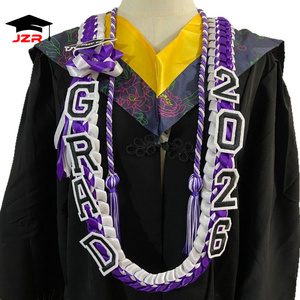 Guirnalda de Graduación de Moda con Cinta de Satén de Doble Trenzado, Regalo para Graduados, Guirnaldas de Graduación de Poliéster, Clase de 2026 - Product Image 1