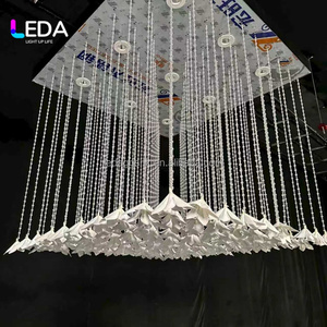 LEDA Elegante Decoración de Techo para Bodas, Cortina de Lentejuelas de Cristal con Flores Colgantes, Tamaño Personalizado, Plateado, para Fiestas - Product Image 3