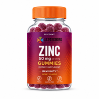 Fabrication sur mesure de suppléments en gommes de zinc pour soutenir l'immunité, marque privée OEM ODM, 50 mg par portion, 90 unités