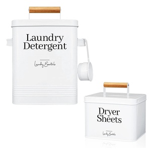 Décoration <span class=keywords><strong>de</strong></span> buanderie : <span class=keywords><strong>Distributeur</strong></span> <span class=keywords><strong>de</strong></span> feuilles <span class=keywords><strong>de</strong></span> séchage en métal et support pour dosettes <span class=keywords><strong>de</strong></span> <span class=keywords><strong>lessive</strong></span>, style ferme moderne - Product Image 1