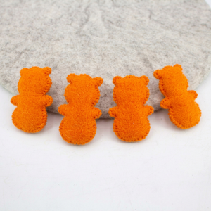 Oso de Fieltro de Lana Naranja, Adorno de Fieltro, Manualidades y Proyectos de Bricolaje: Comercio Justo y Hecho a Mano de Forma Ética - Product Image 4